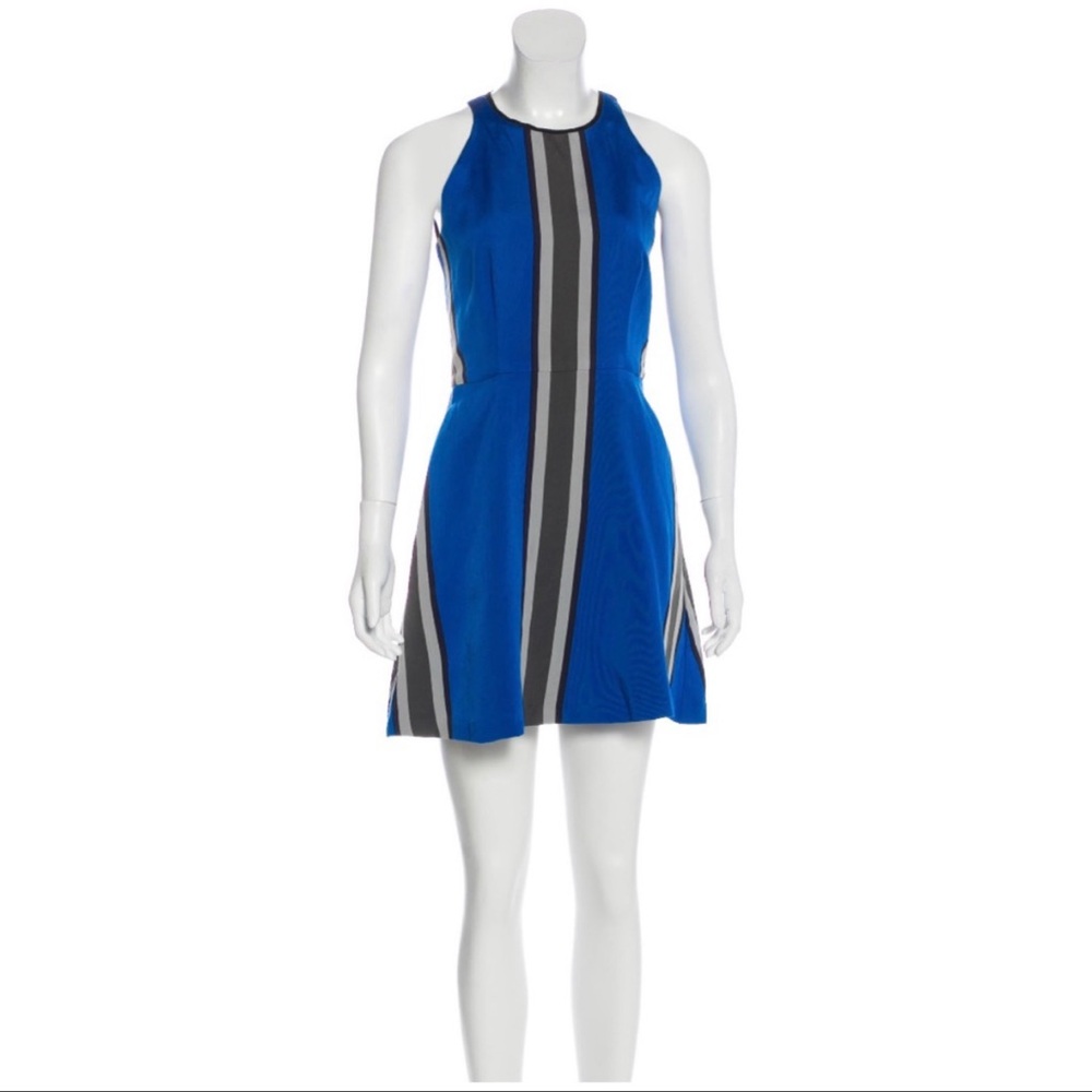 Blue and Black Striped Women's Dress